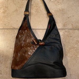 Unique Boho leather shoulder bag from Africa